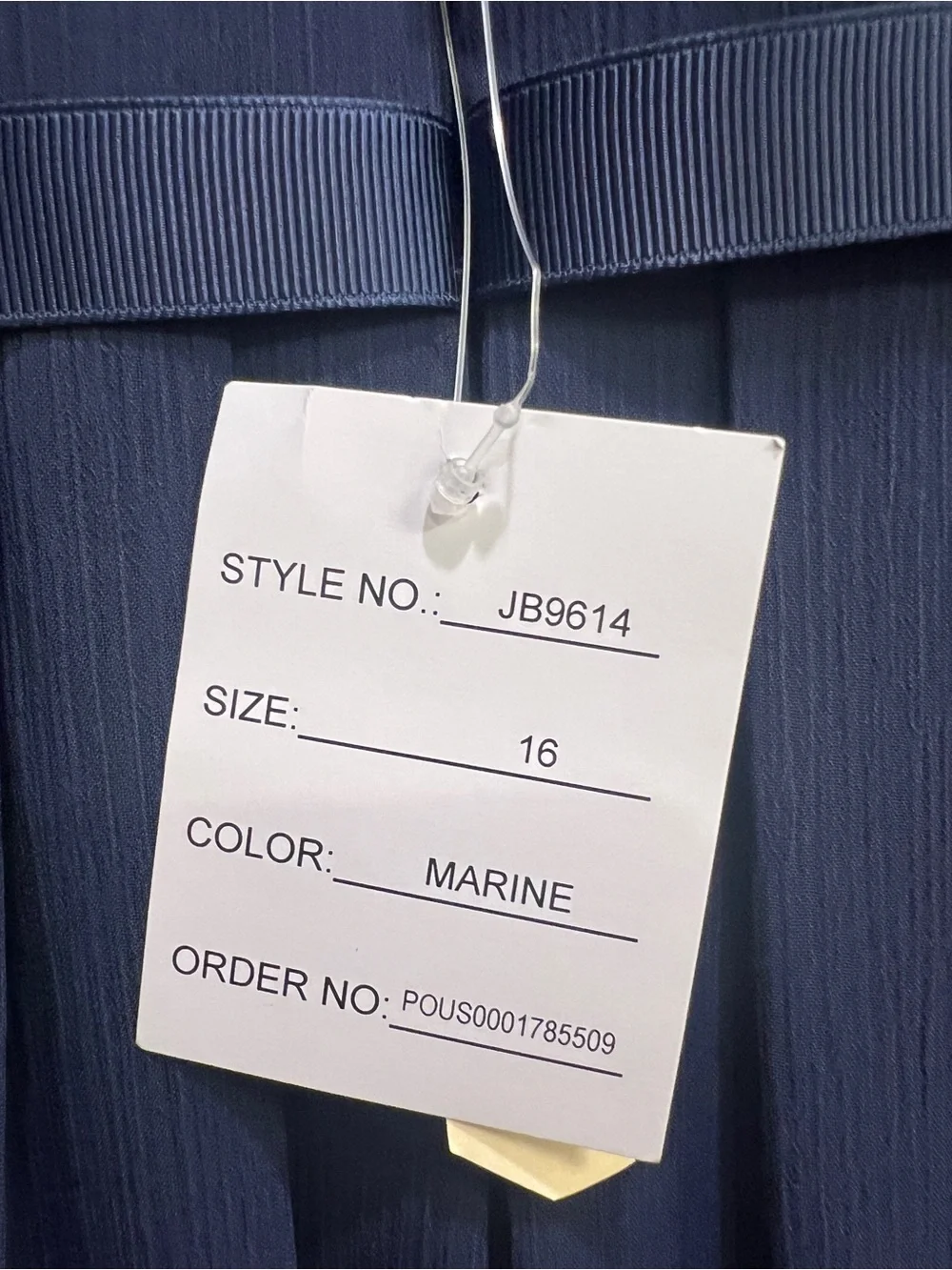 David's Bridal Navy Chiffon Flutter-Sleeve Formal Dress - Picture 4 of 5